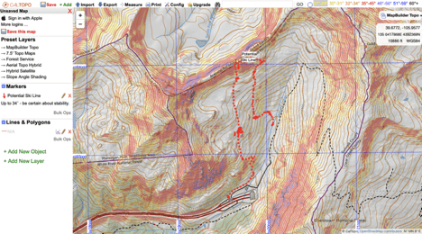 Up to date, UTM (1-kilometer grids), set your contours, scale, and slope angles. A handy tool.